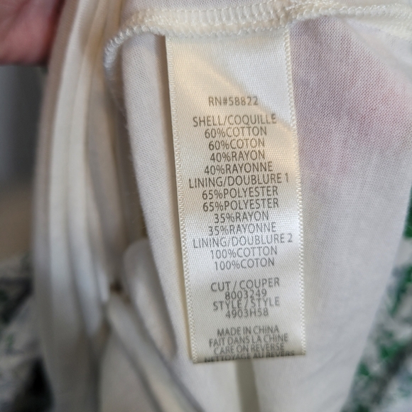 Max Studio Flutter Sleeve Tiered Maxi M Green Toile Print - Picture 6 of 7